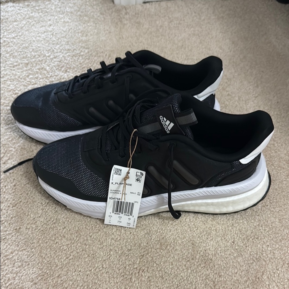 Adidas Core Black and White Running Shoes